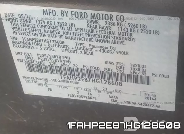 1FAHP2E87HG128608 фото 10