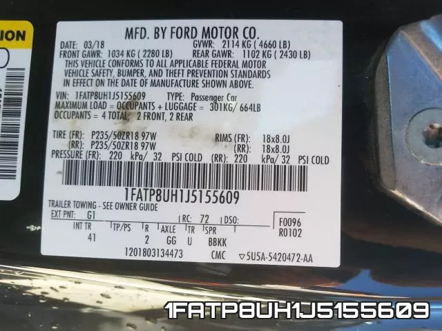1FATP8UH1J5155609 фото 2