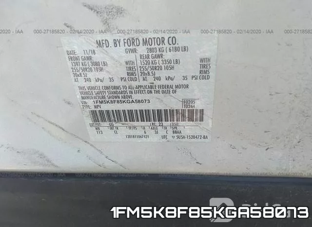 1FM5K8F85KGA58073 фото 10