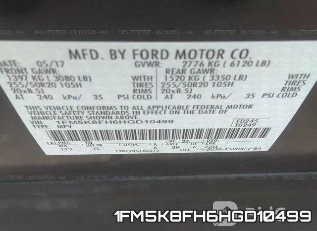1FM5K8FH6HGD10499 фото 10