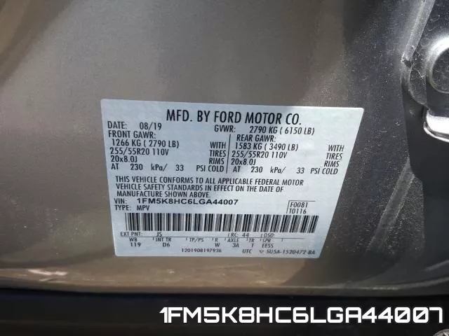 1FM5K8HC6LGA44007 фото 2