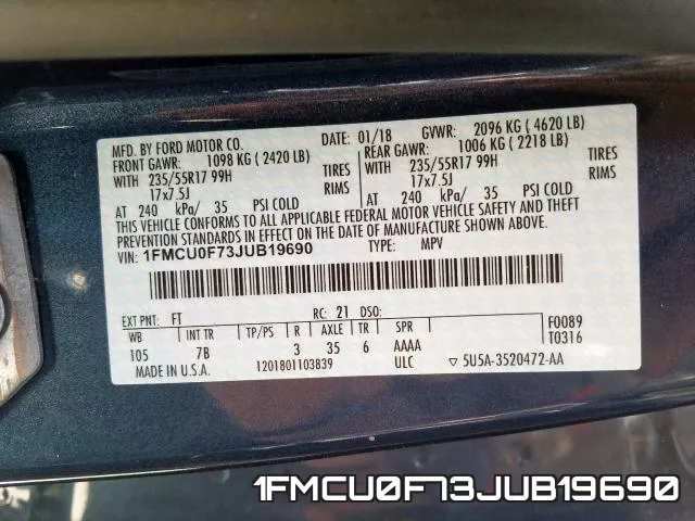 1FMCU0F73JUB19690 фото 2