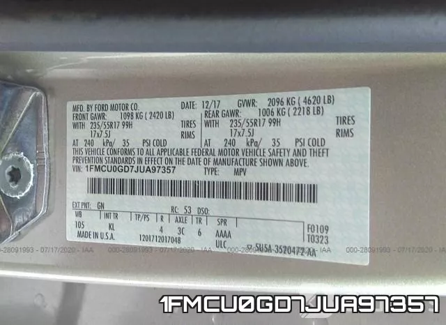 1FMCU0GD7JUA97357 фото 10