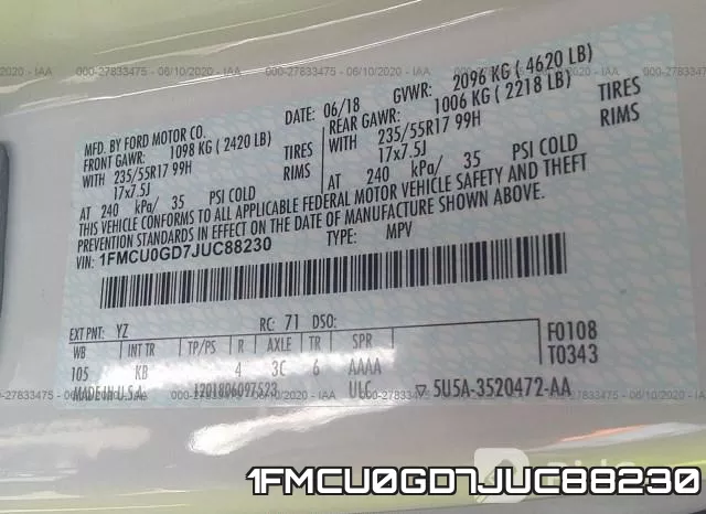 1FMCU0GD7JUC88230 фото 10