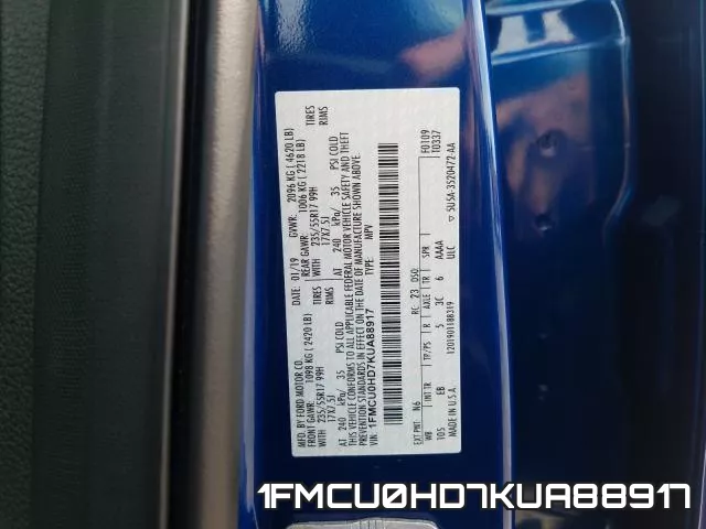 1FMCU0HD7KUA88917 фото 2