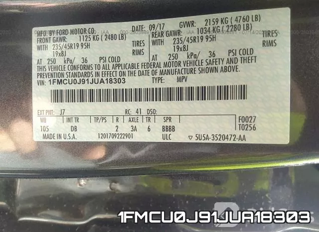 1FMCU0J91JUA18303 фото 10