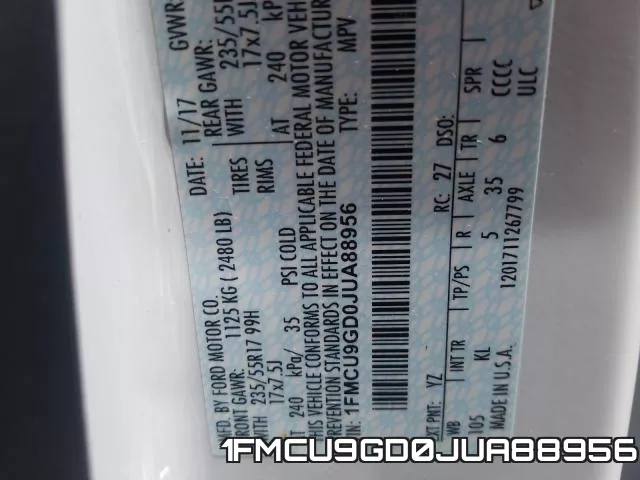 1FMCU9GD0JUA88956 фото 2