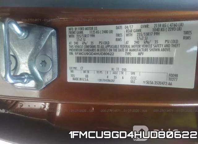 1FMCU9GD4HUD80622 фото 10