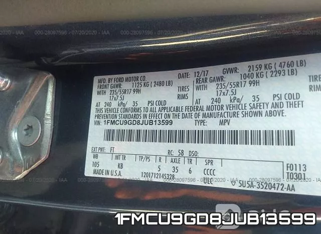 1FMCU9GD8JUB13599 фото 10