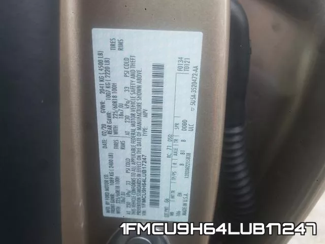 1FMCU9H64LUB17247 фото 2