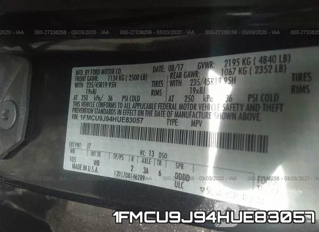 1FMCU9J94HUE83057 фото 10