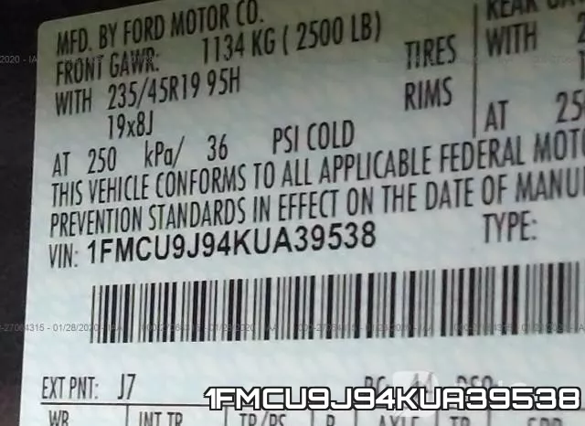 1FMCU9J94KUA39538 фото 10