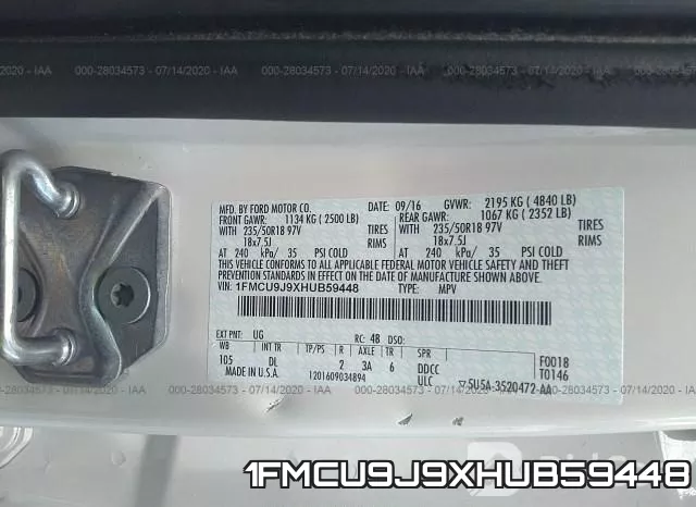 1FMCU9J9XHUB59448 фото 10