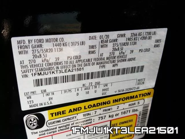 1FMJU1KT3LEA21501 фото 2