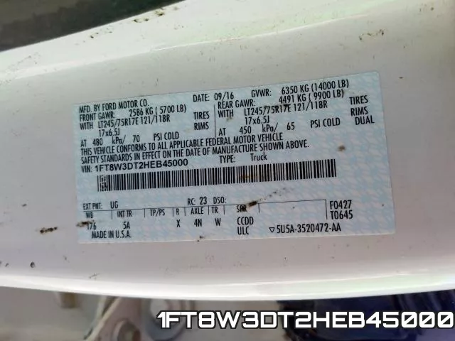 1FT8W3DT2HEB45000 фото 2