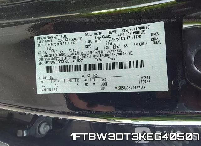 1FT8W3DT3KEG40507 фото 10