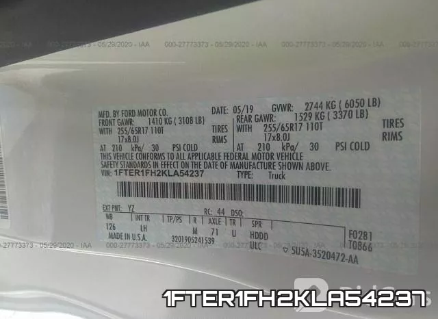 1FTER1FH2KLA54237 фото 10