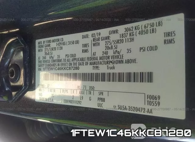 1FTEW1C46KKC87280 фото 10