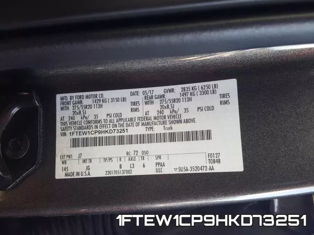 1FTEW1CP9HKD73251 фото 2