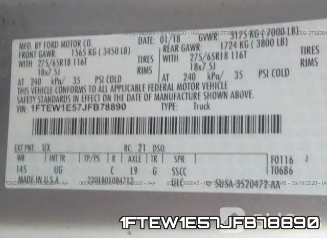 1FTEW1E57JFB78890 фото 10