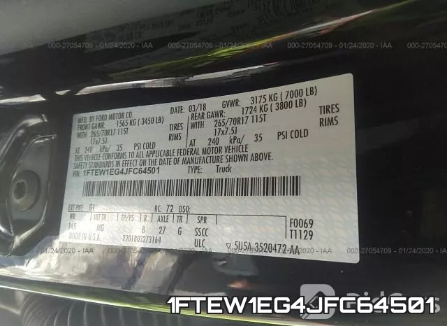 1FTEW1EG4JFC64501 фото 10
