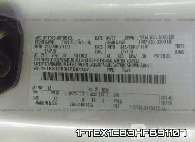 1FTEX1C83HFB91107 фото 10