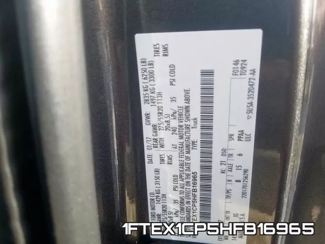 1FTEX1CP5HFB16965 фото 2