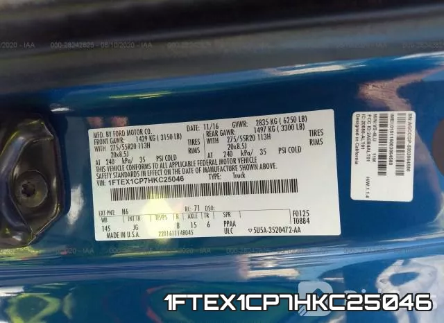 1FTEX1CP7HKC25046 фото 10