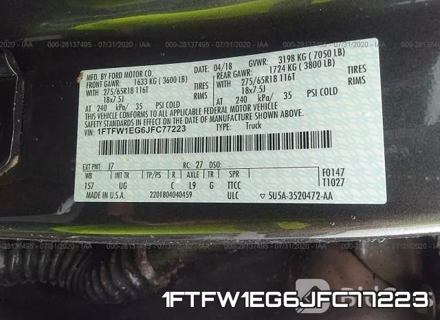 1FTFW1EG6JFC77223 фото 10