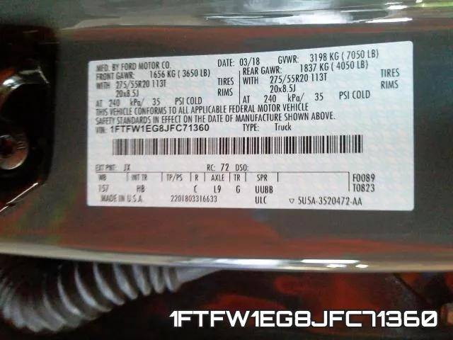 1FTFW1EG8JFC71360 фото 2