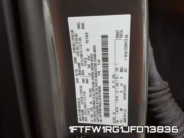 1FTFW1RG1JFD73836 фото 2