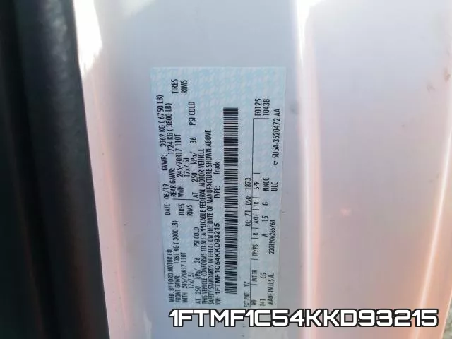 1FTMF1C54KKD93215 фото 2