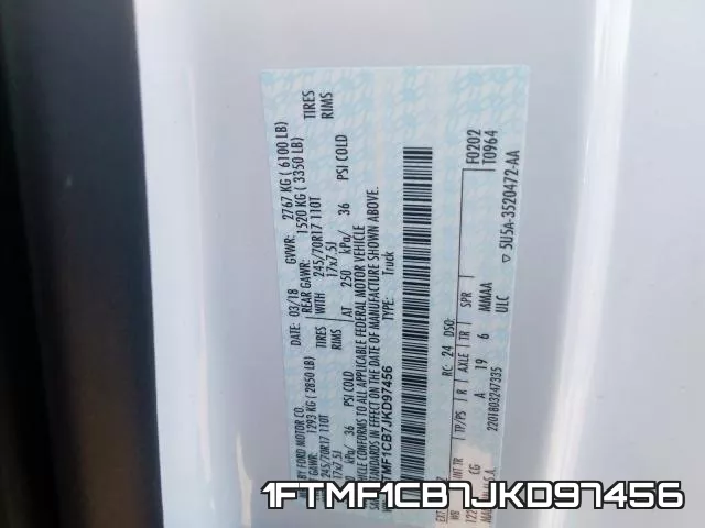 1FTMF1CB7JKD97456 фото 2