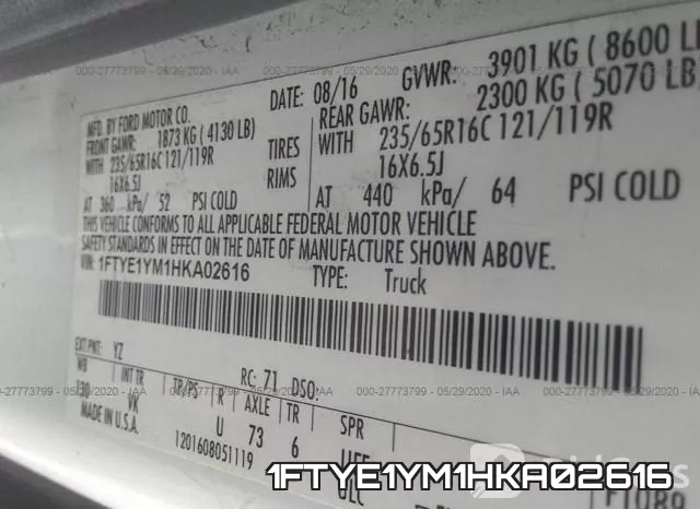 1FTYE1YM1HKA02616 фото 10