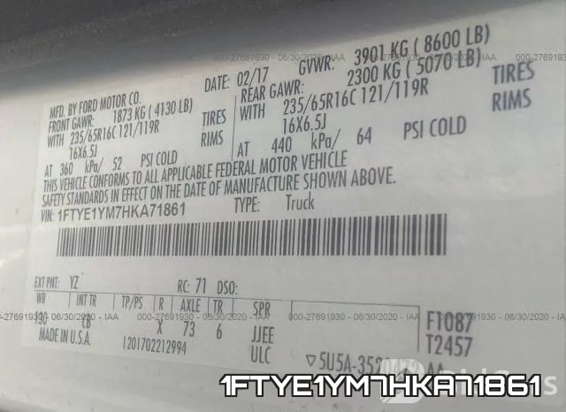 1FTYE1YM7HKA71861 фото 10
