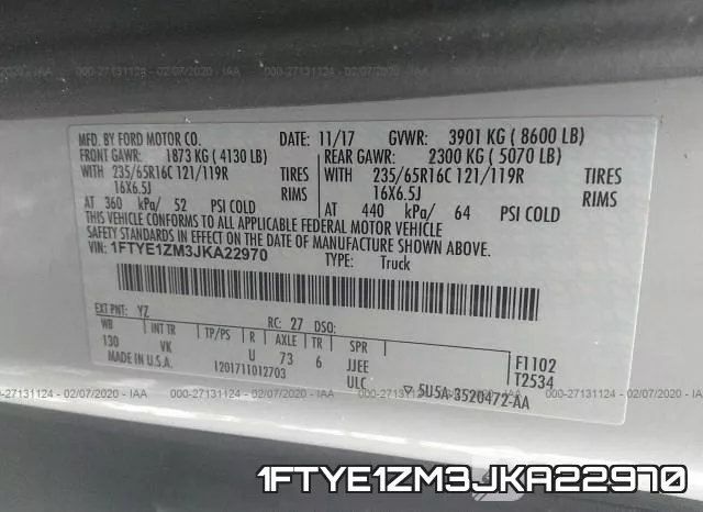 1FTYE1ZM3JKA22970 фото 10