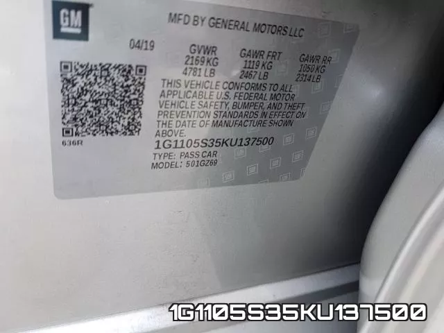 1G1105S35KU137500 фото 2