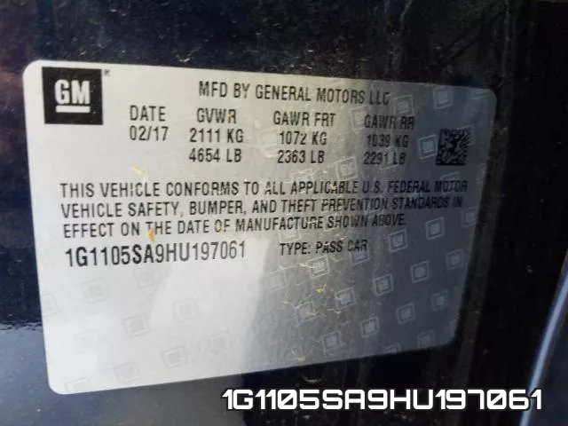 1G1105SA9HU197061 фото 2