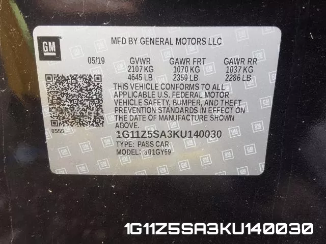 1G11Z5SA3KU140030 фото 2
