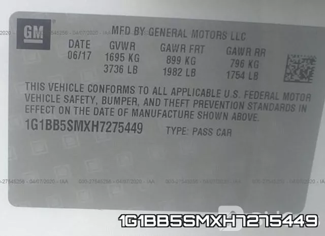 1G1BB5SMXH7275449 фото 10