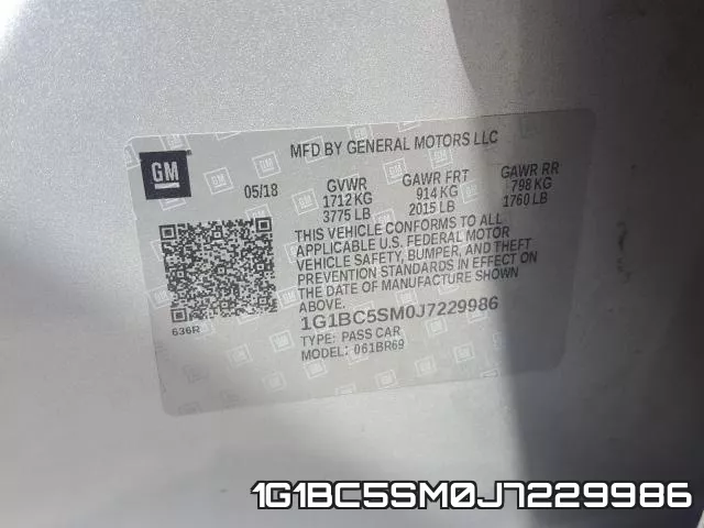 1G1BC5SM0J7229986 фото 2