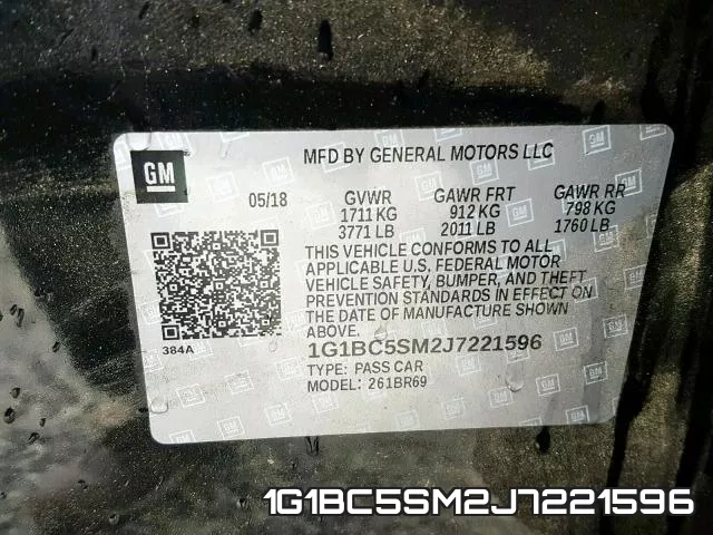 1G1BC5SM2J7221596 фото 2