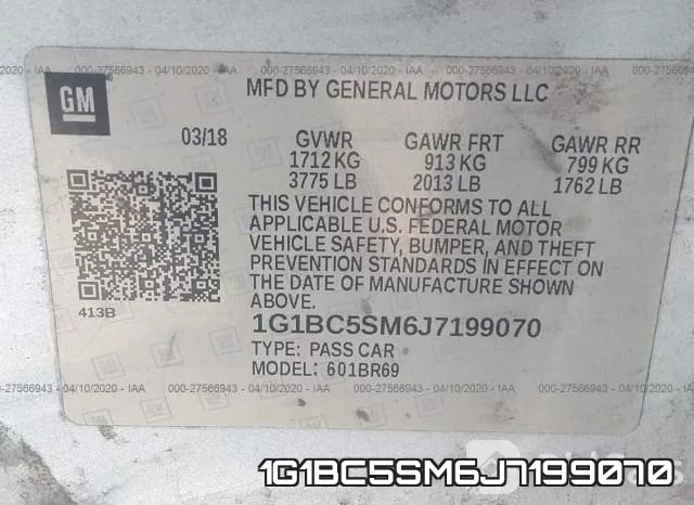 1G1BC5SM6J7199070 фото 10