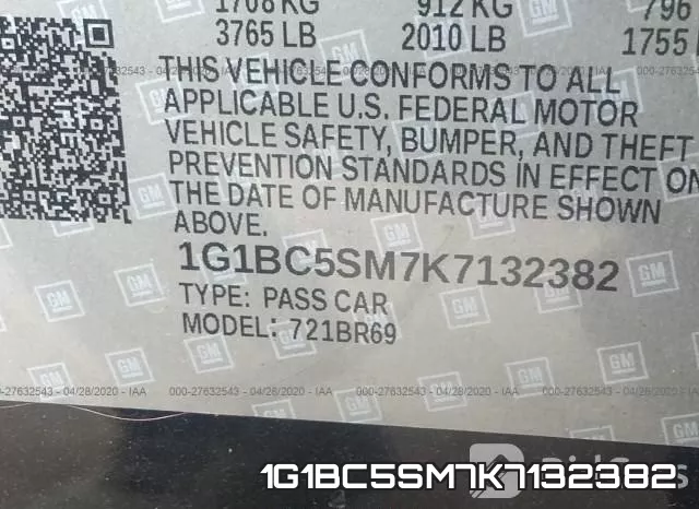 1G1BC5SM7K7132382 фото 10