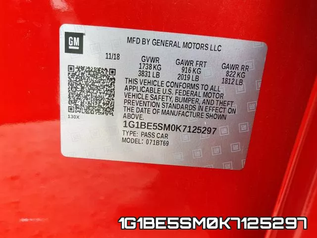 1G1BE5SM0K7125297 фото 2