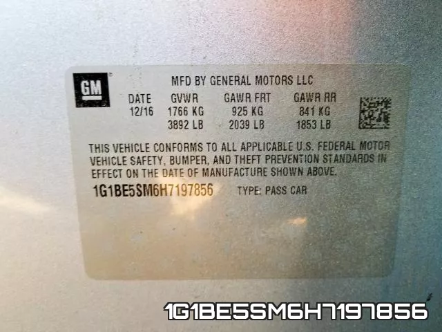 1G1BE5SM6H7197856 фото 2