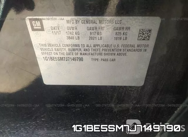 1G1BE5SM7J7149790 фото 10