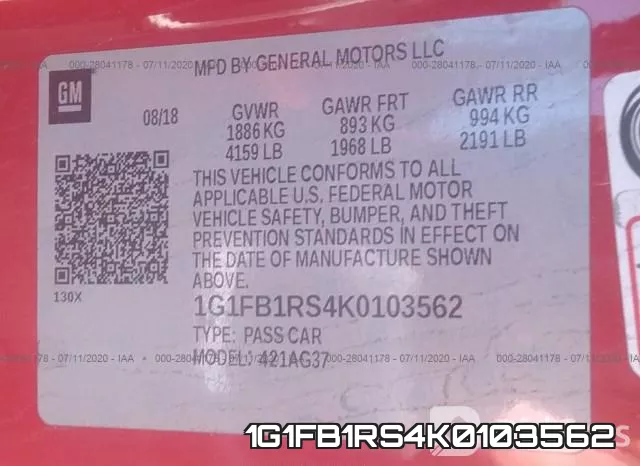 1G1FB1RS4K0103562 фото 10