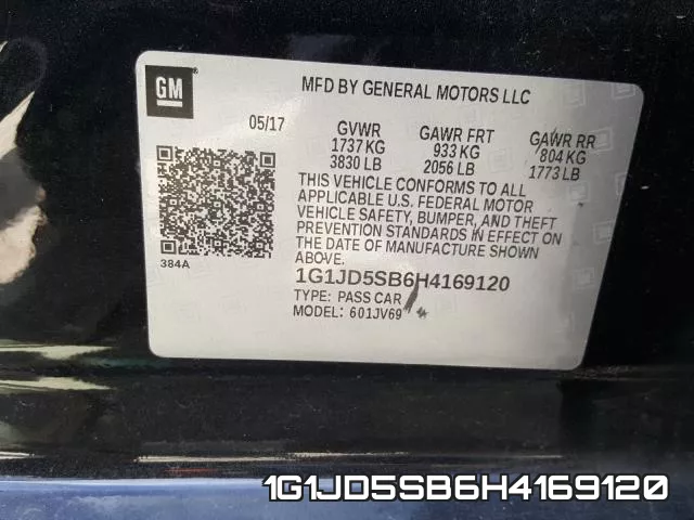 1G1JD5SB6H4169120 фото 2