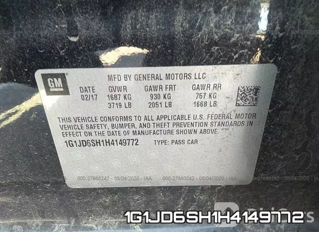 1G1JD6SH1H4149772 фото 10